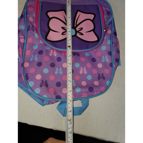 Girls Purple Regular School Backpack with Front Zipper Pocket Beautiful Print - Picture 6 of 7